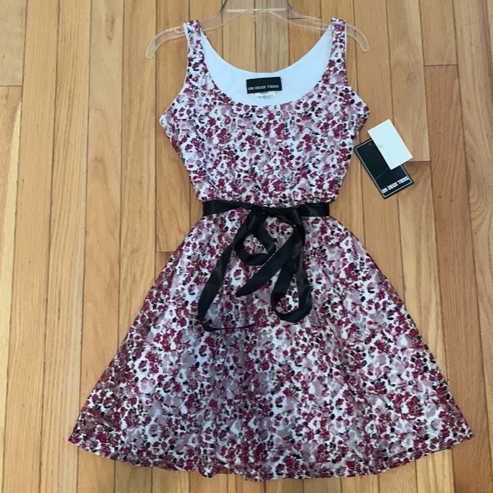 Un Deux Trois Girls Floral Sleeveless Dress Size 16 New With Tags